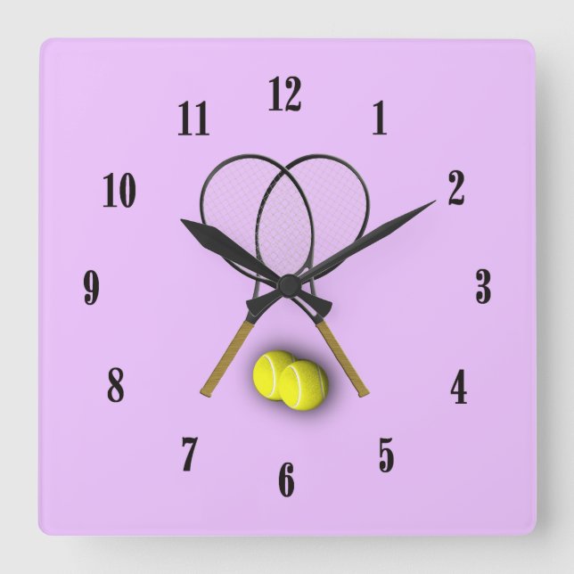 Carrée Raquettes de Tennis Filles Horloge (Recto)