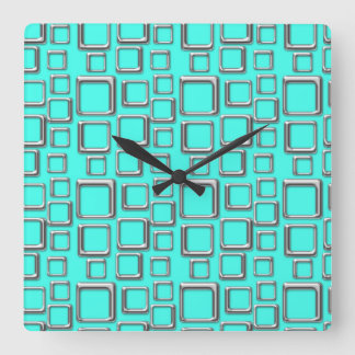 Carrée Rétro horloge de carré de motif d'argent et de