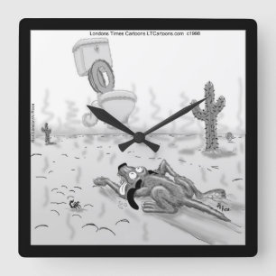 Carrée Rick London Funny Chien Mirage Carré Horloge mural