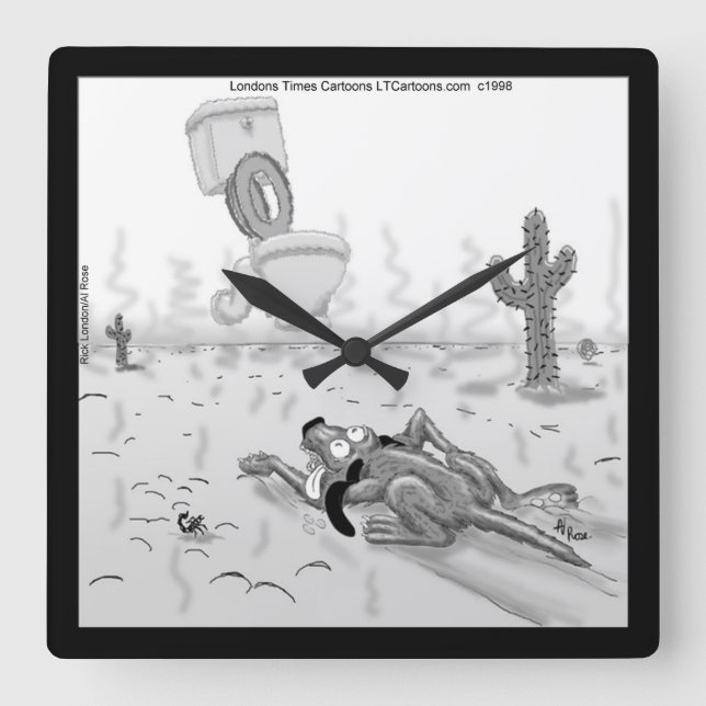 Carrée Rick London Funny Chien Mirage Carré Horloge mural (Recto)