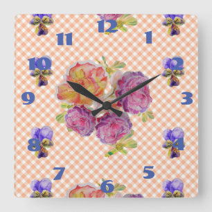 Carrée Rose Chic Roses Roses Roses Rose Chic Chic Horloge