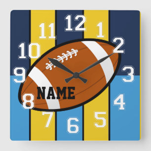 Carrée San Diego Couleurs Football Mur Horloge