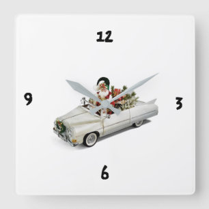 CARRÉE **SANTA EN VOITURE DÉCAPOTABLE** HORLOGE