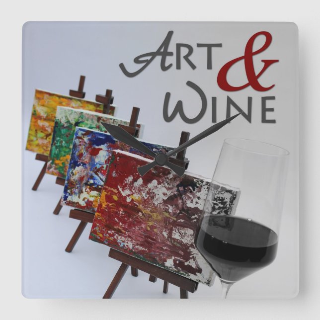 Carrée Si Belle horloge Art & Vin! (Recto)
