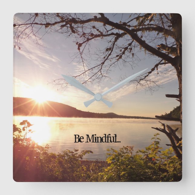 Carrée soyez horloge consciente de pièce de yoga (Recto)