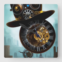 Steampunk casquette industriel engrenages horloge 