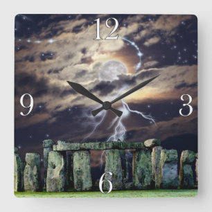 Carrée Stonehenge Mystical Druid Art History Horloge