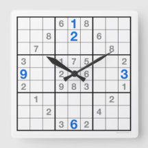 Sudoku Horloge avec puzzle téléchargeable (bleu)