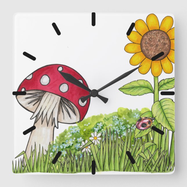 Carrée Tabouret et horloge de tournesol (Recto)
