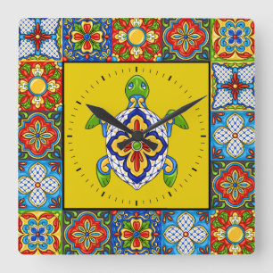 Carrée Talavera Carreaux IMAGES Horloge