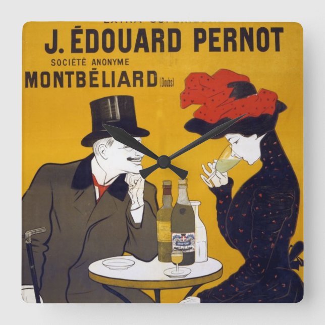 Carrée Toulouse - Lautrec Café Scène Cuisine Horloge (Recto)