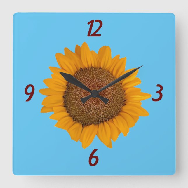 Carrée Tournesol Horloge (Recto)