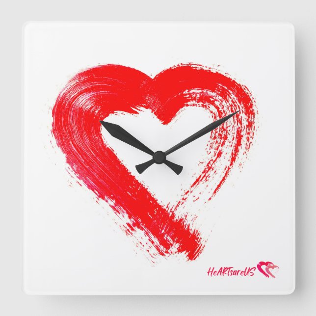 Carrée Une horloge du Mur du Coeur Rouge (Recto)