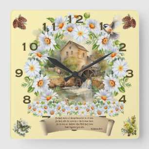 Carrée Verset Bible Horloge Il A Fait Toutes Les Choses B