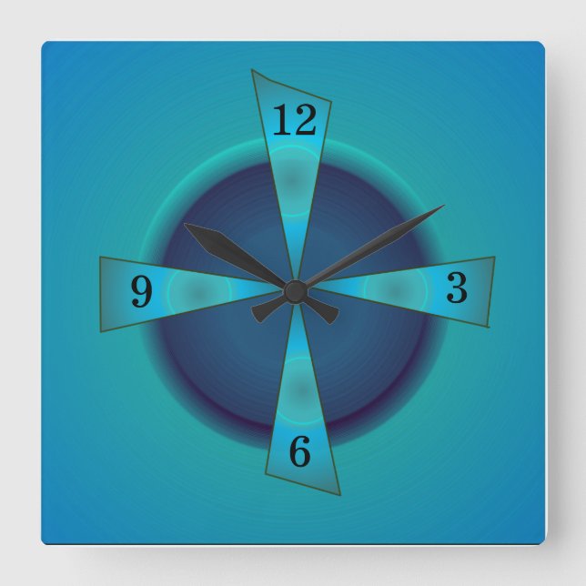 Carrée Vert et bleu marine > Horloge de cuisine (Recto)