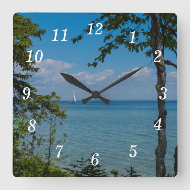 Carrée Voile À Mur Mackinac Horloge (Recto)