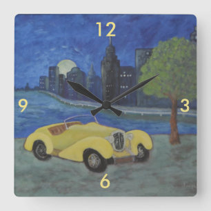 Carrée Voiture Dans Le Mur De La Ville Horloge