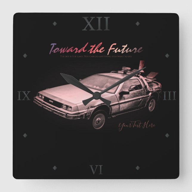 Carrée Voiture : Horloge Mur Acrylique (Recto)