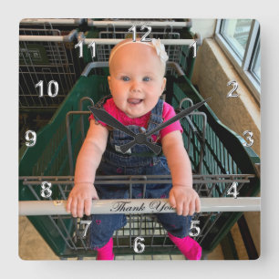 Carrée Votre horloge de photo avec votre image ou