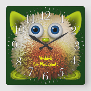 Carrée Weddell the Wuzzybutt - Horloge de caricature amus