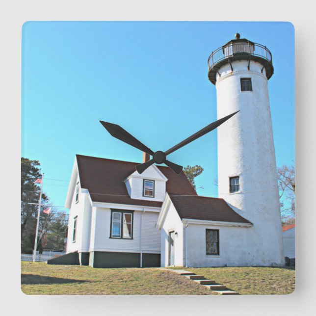 Carrée West Chop Lighthouse, Marthas Vineyard MA Horloge (Recto)