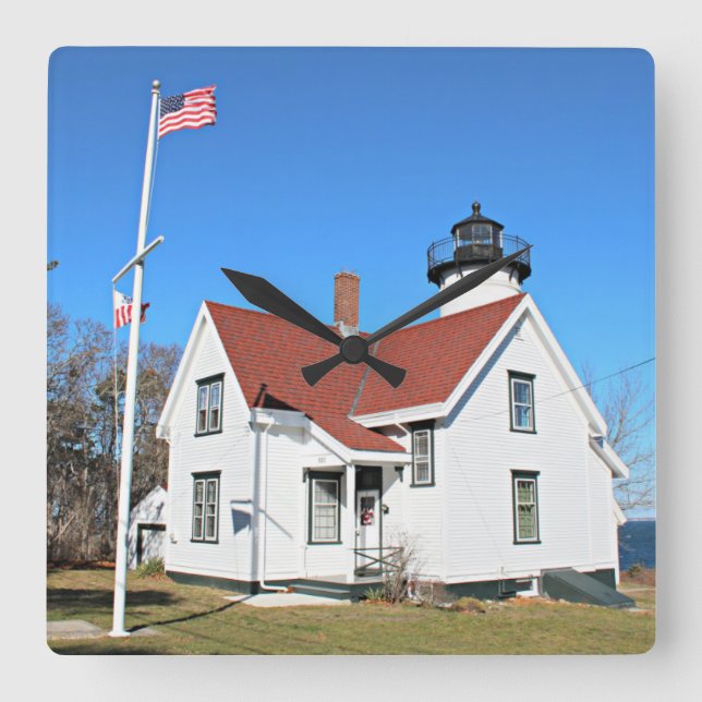 Carrée West Chop Lighthouse, Marthas Vineyard MA Horloge (Recto)