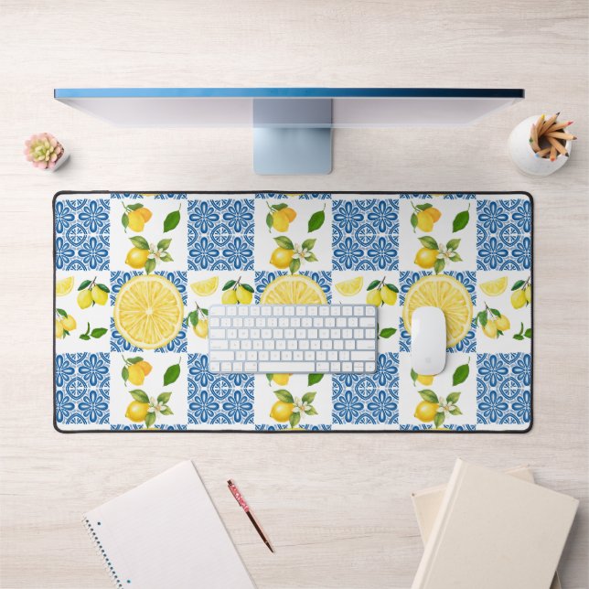 Carrelage à motif de monogramme de citron en franç (Bureau 1)
