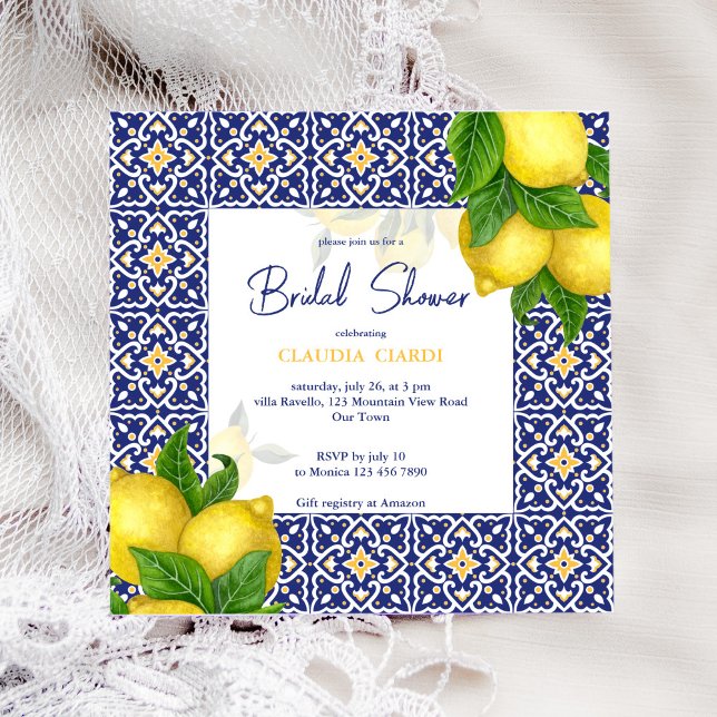 Carrelage bleu citron Amalfi Positano enterrement  (Créateur téléchargé)