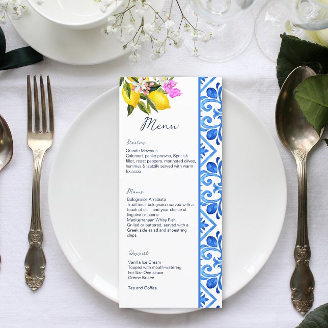 Carrelage bleu citron modèle à thème méditerranéen (Créateur téléchargé)