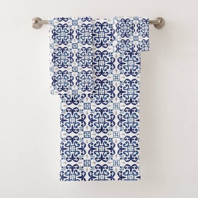 Carrelage bleu et blanc marocain Motif (En situation)