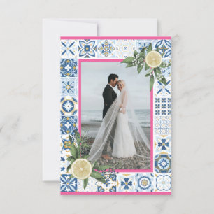 Carrelage bleu méditerranéen Carte photo citron ro