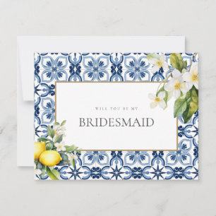 Carrelage de citron méditerranéen Bridesmaid Carte