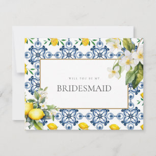 Carrelage de citron méditerranéen Bridesmaid Carte