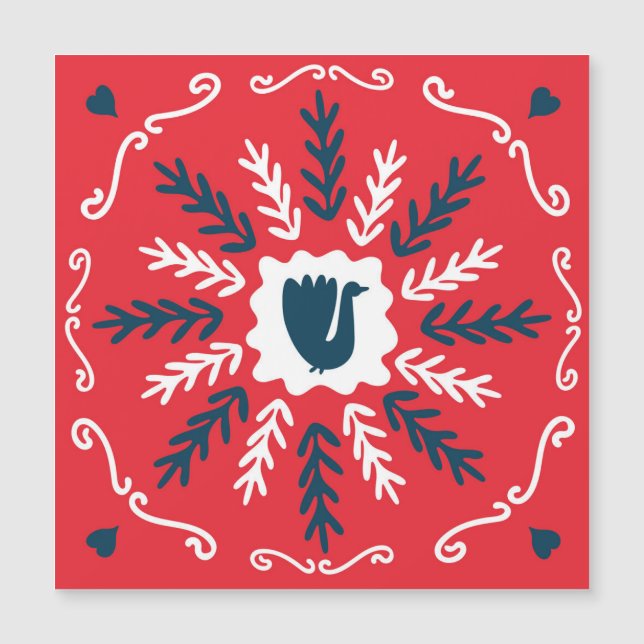 Carrelage de Noël en Art Doodle Folklorique (Devant)