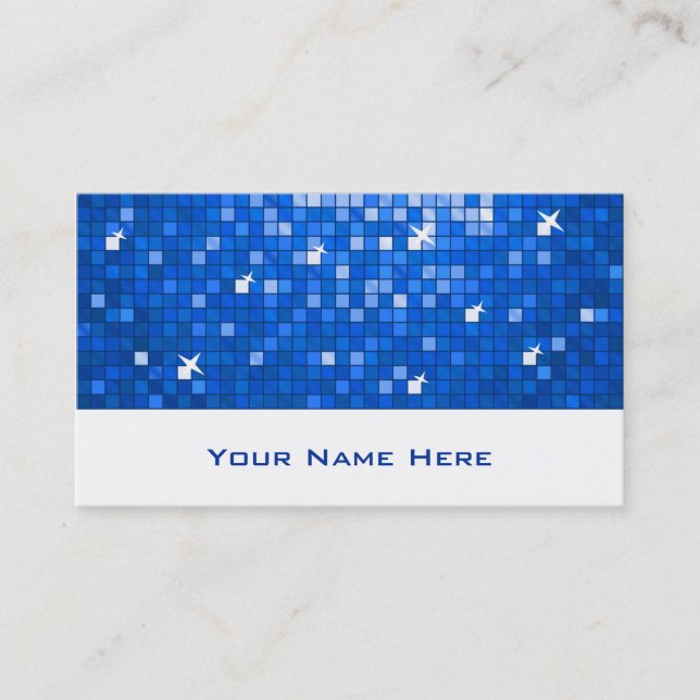 Carrelage Disco bleu foncé carte de visite blanc (Devant)