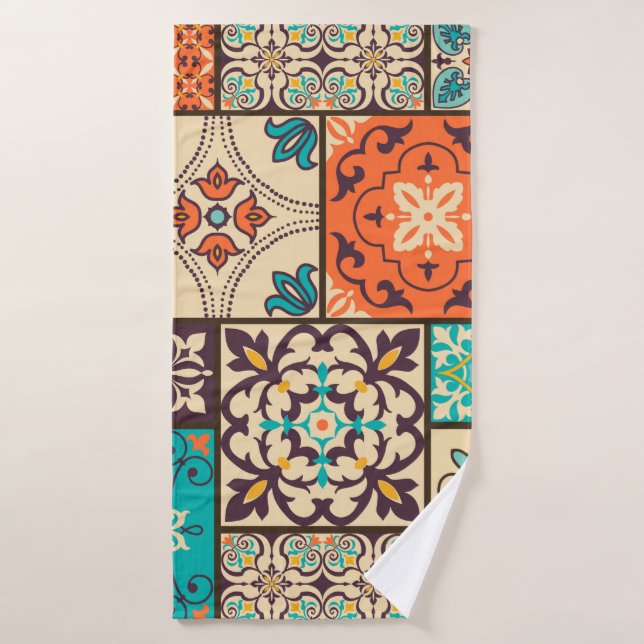 Carrelage en mosaïque colorée avec Islam, Arabi (Serviette de bain)