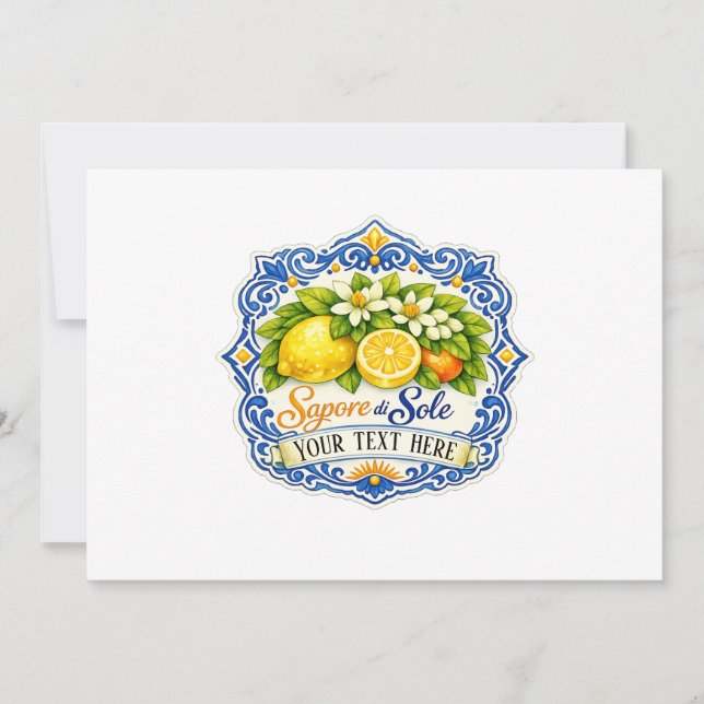 Carrelage Méditerranéen Citron – Art à l'aquarelle (Devant)