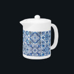Carrelage méditerranéen, Portugais, Azulejo, Majol<br><div class="desc">Motif élégante,  élégante et raffinée avec carrelage méditerranéen bleu et blanc. Un cadeau moderne et tendance,  parfait pour les amoureux de l'Azulejo dans votre vie.</div>