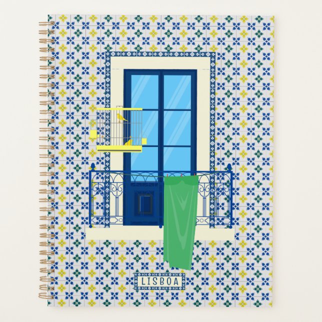 Carrelage portugais et balcon de fenêtre avec oise (Devant)