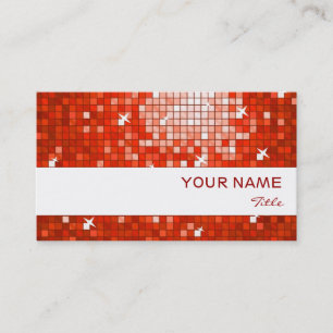 Carrelage rouge carte de visite blanc
