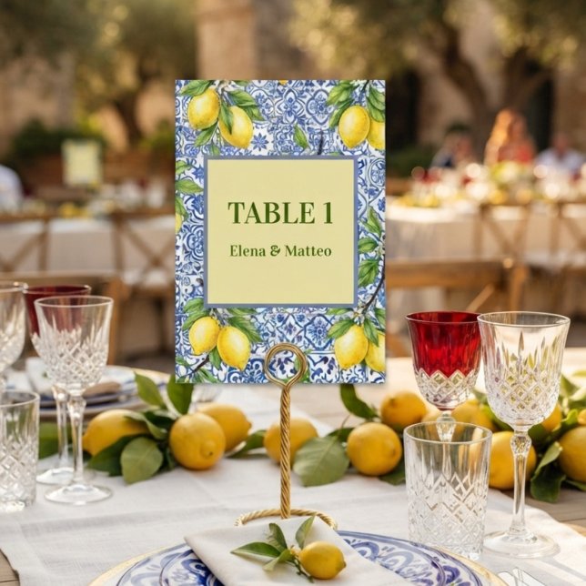 Carrelage Sicilien & Carte de Table de Mariage au  (Créateur téléchargé)