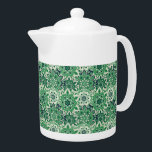 Carrelage vert Teapot<br><div class="desc">Cette théière est montrée en blanc avec une belle impression de faux carreaux vert. Taille moyenne affichée. Customisez cet objet ou achetez tel quel. Stock Imprimer freepik.com</div>