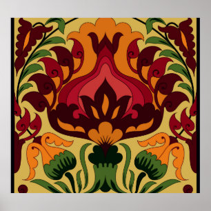 Carrelage vintage, décoration Art Nouveau.