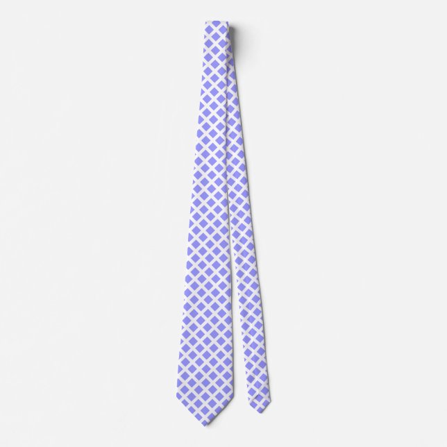 Carrés diagonaux - Pastel Blue sur Cravate blanc (Devant)