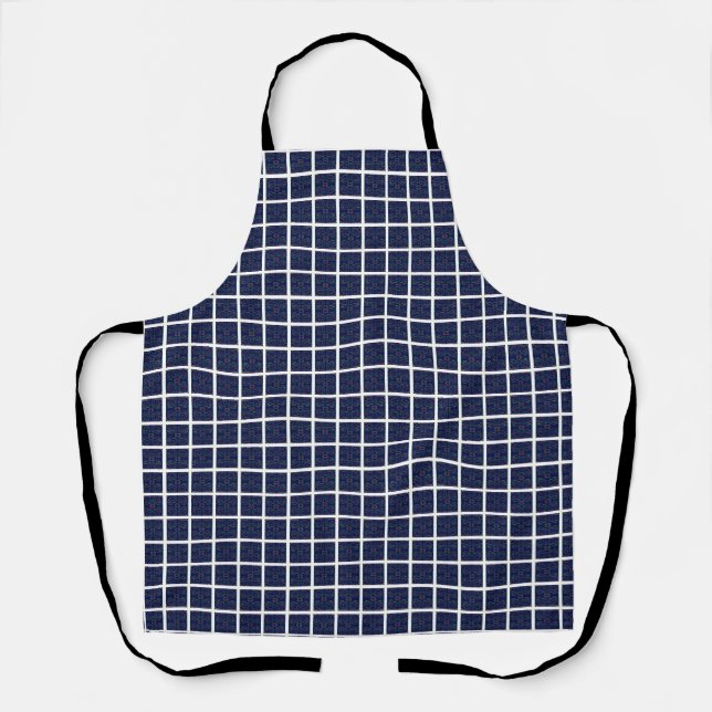 Carrés géométriques sur tablier bleu tout-dessus (Recto)