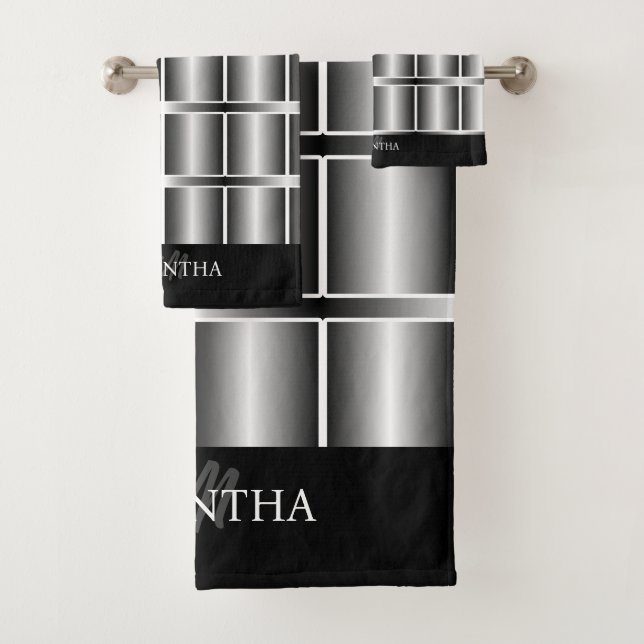 Carrés Noir Et Argent Et Motif De Tailles (En situation)