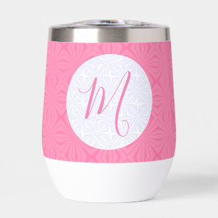Carrés ondulés rose clair Initiale personnalisée