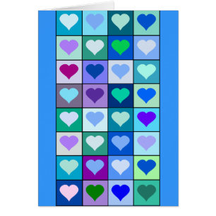 Carrés pourpres et bleus de coeur