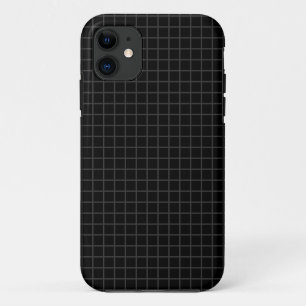 Carrés subtils - gris foncé sur coque iphone noir