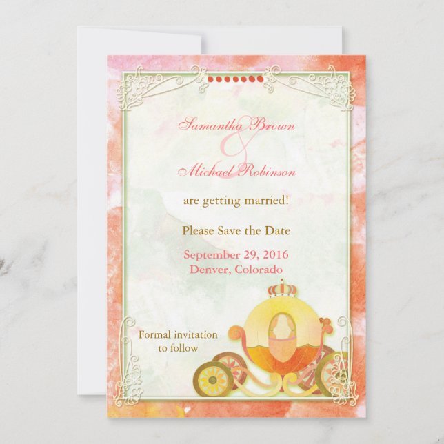 Carriage de princesse : Sauvez les invitations de (Devant)